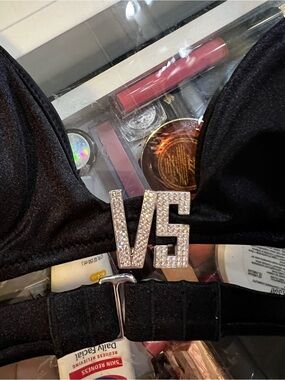 Victoria's Secret Black Bra with Rhinestone VS Buckle